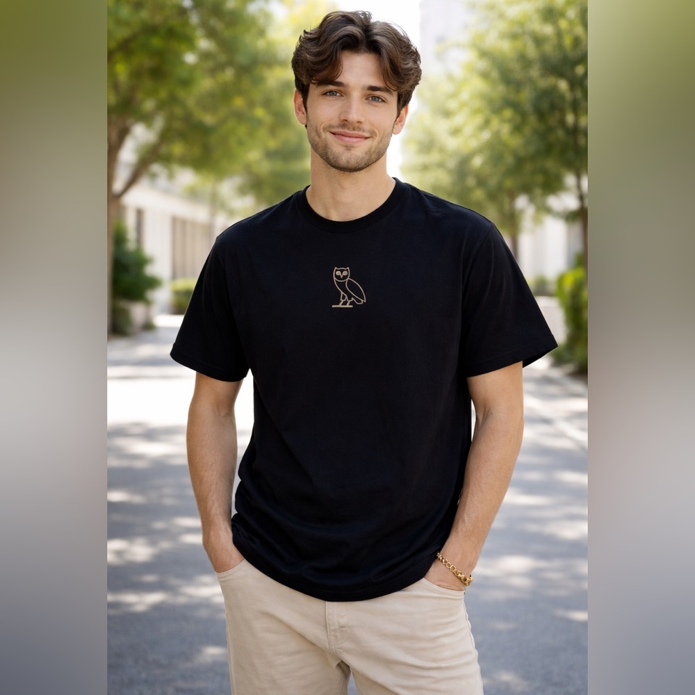 Stylish Black Owl Graphic Tee